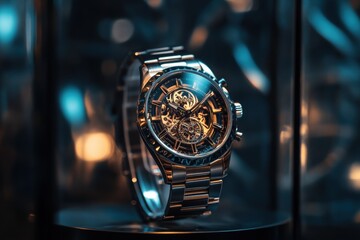 Exquisite timepiece showcasing intricate movement.