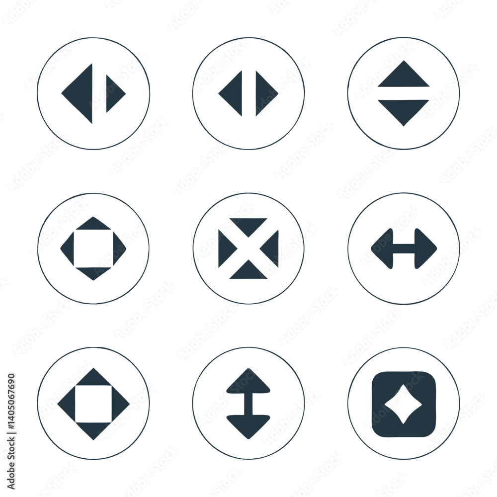 Poster minimal arrow icon set vector design.