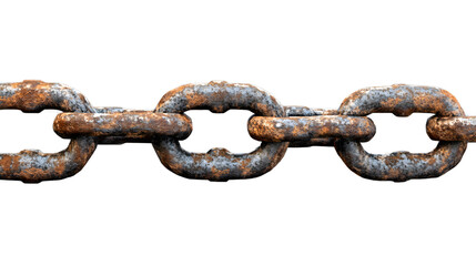 Obraz premium Close-up of a rusty metal chain, showcasing its weathered texture and patina.