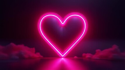 Hot pink neon heart