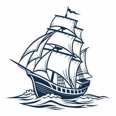 sailing ship vector illustration
