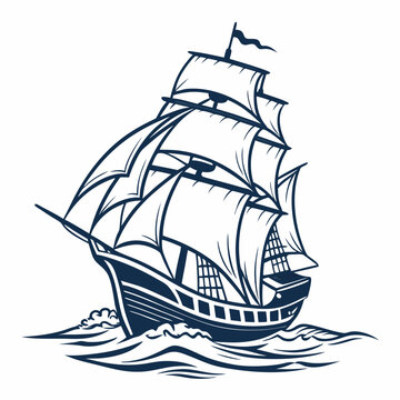 sailing ship vector illustration