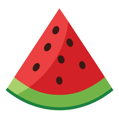 Watermelon icon with realistic colors on plain background