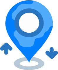 Synchronized Location: Blue Sync Marker Pinpoint GPS Navigation App Interface Design Element ui ux  