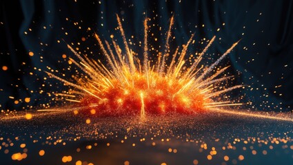 A collection of fireworks in the sky.