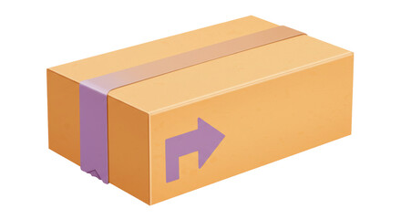 Isolated Cardboard Box with Arrow