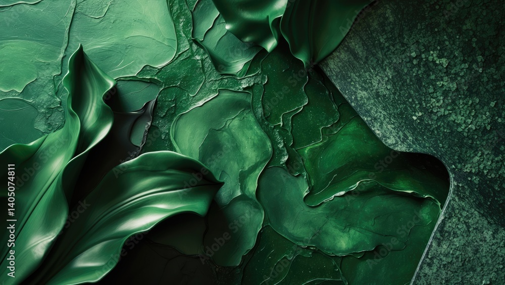 Poster luxurious green pebble tile utilized as a background. abstract refined concrete flooring and wall pa
