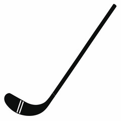 Hockey stick vector silhouette black on white background