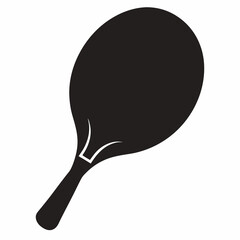 Paddle tennis paddle vector silhouette black on white background