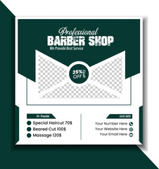 Barber shop hair salon social media post template. beauty spa business