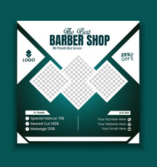 barber shop social media template design