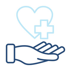 Obraz premium Healthcare Icon Two Color Outline Style. Vector Illustration For Graphic Design