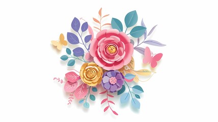 Floral Symphony: A vibrant composition of meticulously crafted paper flowers, showcasing a colorful array of blooms in an elegant arrangement of natural beauty.