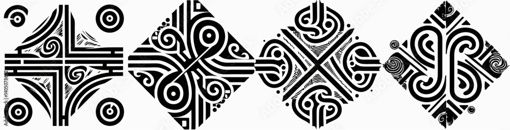 Poster geometric patterns: a captivating composition of repeating geometric patterns, creating a visual fea