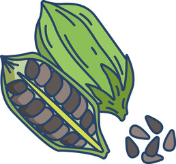 sesame Illustration on a white background    