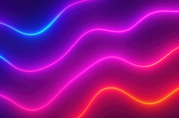 Neon glowing wave lines background