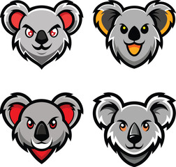 Koala head mascot logo design vector