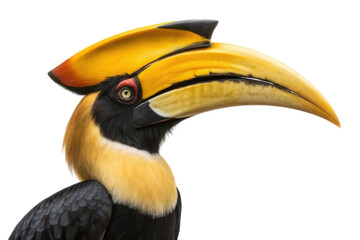 Obraz premium Vibrant hornbill bird with a striking yellow crest showcasing its unique features and beauty