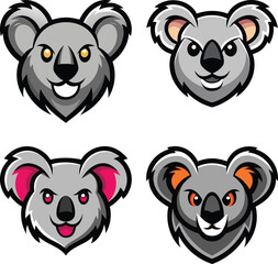 Koala head mascot logo design vector