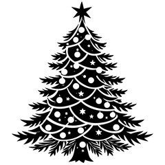 Obraz premium Festive Christmas Tree: Sparkling Lights & Joyful Decor, Perfect for Holiday Greetings! fir xmas gift