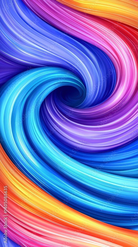 Poster dynamic color swirl abstract art digital artwork vibrant environment close-up view motion concept