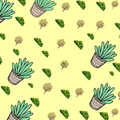 seamless pattern with leaves