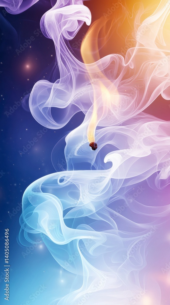 Poster dynamic smoke patterns abstract art digital creation vivid colors aesthetic viewpoint artistic conce