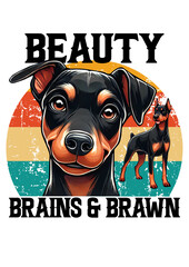 Doberman Pinscher, SVG File, PNG File, Print on Demand, T-shirt, Mugs, Hoodie, Stickers, Posters, Wall Frame, Dog Lover