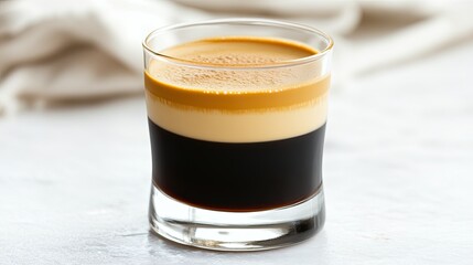 Creamy Layered Coffee Drink with Rich Dark and Light Colors