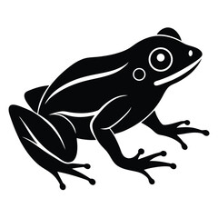 Cheerful green cartoon frog vector illustration