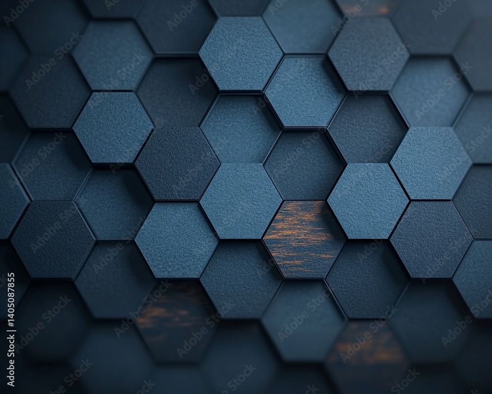 Aufkleber Abstract hexagonal pattern with a glimpse of the sky