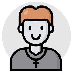 A unique design icon of priest 
