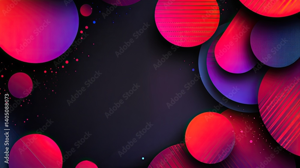 Poster vibrant abstract background with colorful circles and shapes