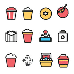 2D Movie Line Icons