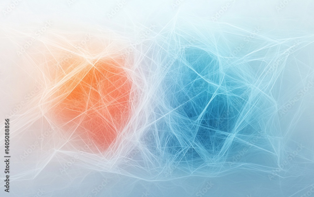 Poster Abstract interplay of light and color, creating ethereal forms
