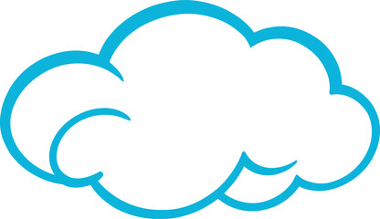 Minimalist Blue Cloud Vector Illustration – Simple Weather and Technology Symbol for Digital and Print Graphics