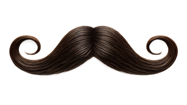 Close up of a stylish handlebar mustache.