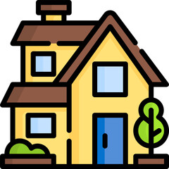 villa Illustration on a white background    