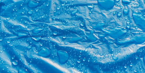 Water drops on a blue background