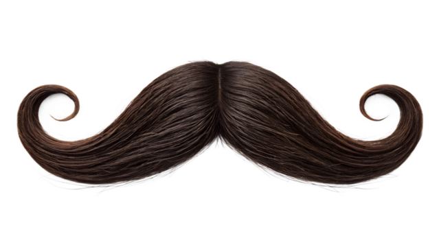 A luxurious, dark brown handlebar mustache.