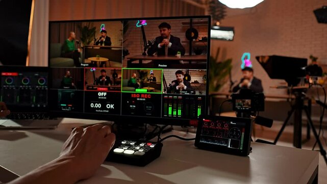 Professional Video Production Studio with Diverse Broadcasting Equipment