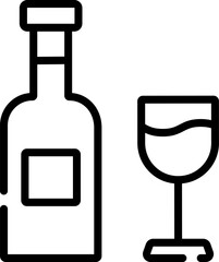 wine bottle Illustration on a white background   