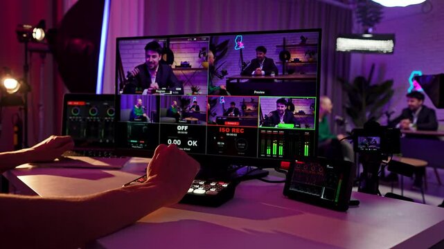 Professional Video Production Studio with Diverse Broadcasting Equipment