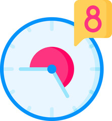 working hours Illustration on a white background     