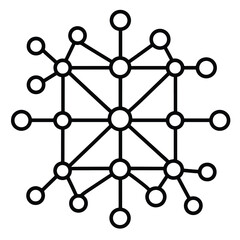  2D network web icon in line style