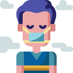 air pollution Illustration on a white background     