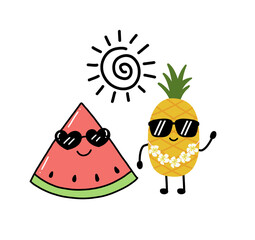 Banana and watermelon summer