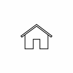 Fototapeta premium Simple Line Art House Icon Minimalist Home Symbol for Website or App Design