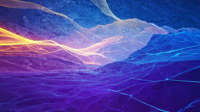 Colorful and dynamic abstract background featuring a striking mountain range design, perfect for various creative projects