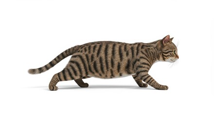 Cat Stalking Crouching Down Low Ready to Pounce